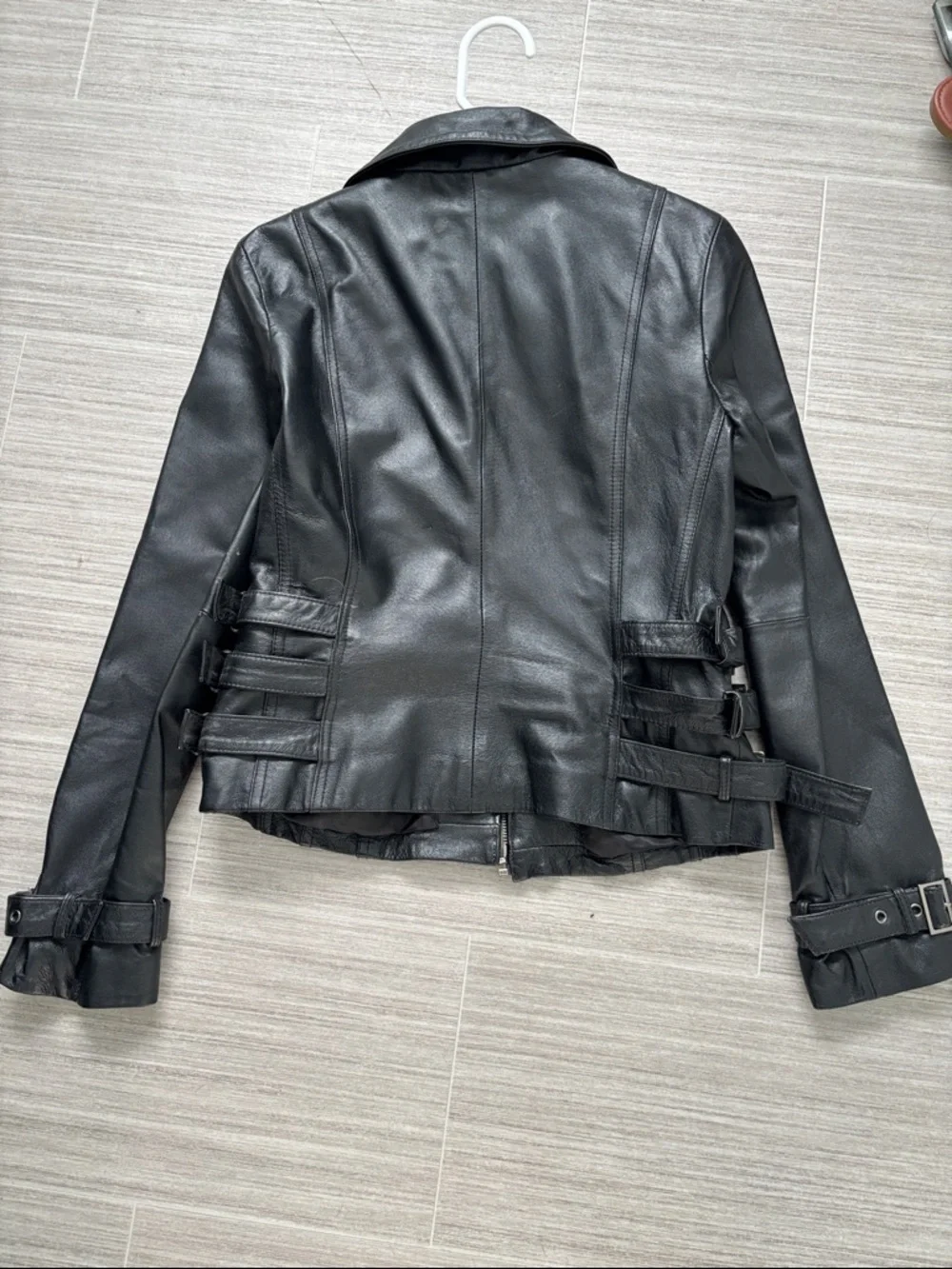 VENUS Black Leather Buckle-Accent Zip Jacket - Picture 6 of 6